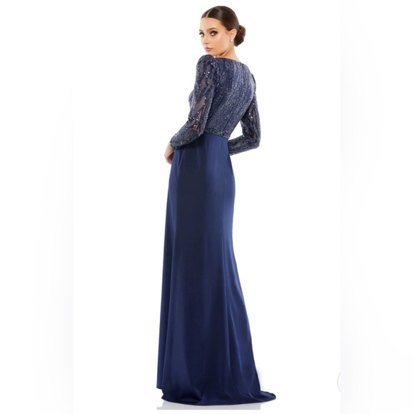 NWT Mac Duggal Embellished Long Sleeve Bodice Column Dress Size 4 $498 - Picture 2 of 5